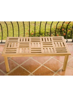 Basketweave Rectangular Table, Large -OW Garden Decor Shop 36351 005v 1 basketweave teak coffee tables