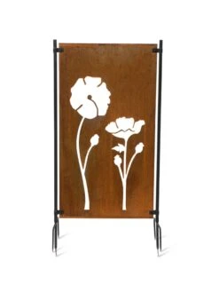 Poppy Corten Steel Screen -OW Garden Decor Shop 3 4 crop 8612984 3178