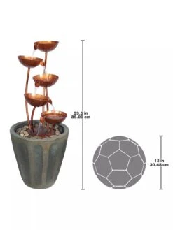 Copper Lotus Cascading Fountain -OW Garden Decor Shop 8589843 02V