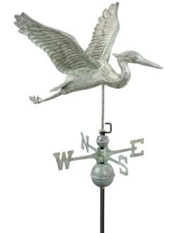 Verde Copper Heron Weathervane, Standard Size -OW Garden Decor Shop 8593536 003v copper heron weathervane standard size