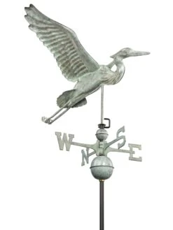 Verde Copper Heron Weathervane, Standard Size -OW Garden Decor Shop 8593536 004v