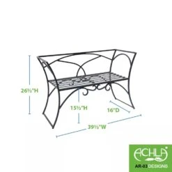 Achla Designs Wrought Iron Arbor Bench With Back 5 Achla Designs Wrought Iron Arbor Bench With Back -OW Garden Decor Shop 8598749 03V tif