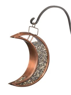 Crescent Moon Bird Feeder With Copper Finish -OW Garden Decor Shop 8600194 02v