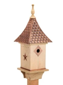 Copper Shingled Roof Bird House -OW Garden Decor Shop 8600197 02v