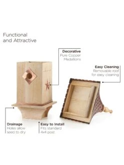 Copper Shingled Roof Bird House -OW Garden Decor Shop 8600197 03v