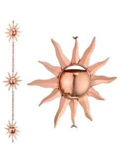 Sun Pure Copper Rain Chain, 8-1/2' -OW Garden Decor Shop 8600206 04v