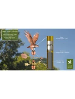 Freedom Eagle Copper Weathervane -OW Garden Decor Shop 8600277 02v