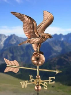 Eagle Garden Copper Weathervane With Pole -OW Garden Decor Shop 8600278 05v