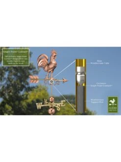 Bantam Rooster Copper Weathervane 10 Bantam Rooster Copper Weathervane -OW Garden Decor Shop 8600280 03v