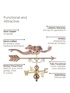 Little Mermaid Copper Weathervane -OW Garden Decor Shop 8600350 04v