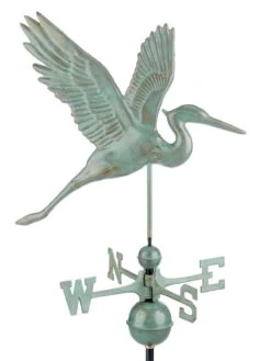Graceful Blue Heron Copper Weathervane -OW Garden Decor Shop 8600374 05v graceful blue heron weathervane blue verde