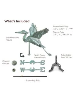 Blue Heron Cottage Copper Weathervane -OW Garden Decor Shop 8600375 05v