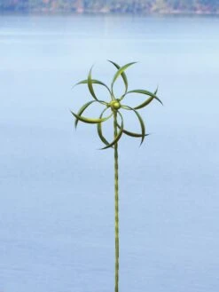Feather Staked Wind Spinner, 15" -OW Garden Decor Shop 8600479 03v feather staked wind spinner 15 inch green