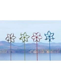 Feather Staked Wind Spinner, 15" -OW Garden Decor Shop 8600479 04v