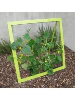 Mira Modern Garden Trellis Jr. -OW Garden Decor Shop 8600514 02v mira modern garden trellis jr leaf green