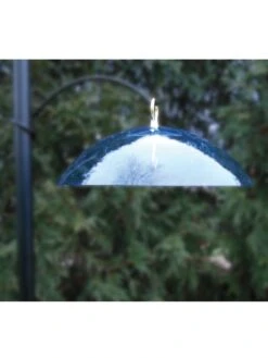 Birds Choice Hanging Dome With Brass Hanger -OW Garden Decor Shop 8608736 01v birds choice hanging feeder dome with brass hanger blue