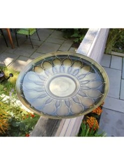Achla Designs African Daisy Birdbath With Over-the-Rail Bracket 9 Achla Designs African Daisy Birdbath With Over-the-Rail Bracket -OW Garden Decor Shop 8609295 03v