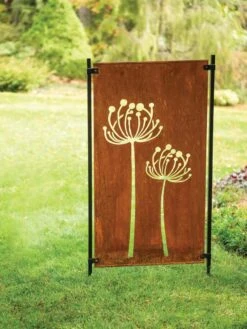 Queen Anne's Lace Corten Steel Screen -OW Garden Decor Shop 8609526 00526 tif