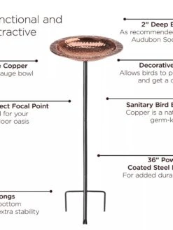 Copper Birdbath With Stake -OW Garden Decor Shop 8609876 03V jpg