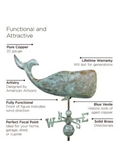 Whale Weathervane -OW Garden Decor Shop 8610226 04v