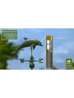 Dolphin Weathervane -OW Garden Decor Shop 8610227 03v
