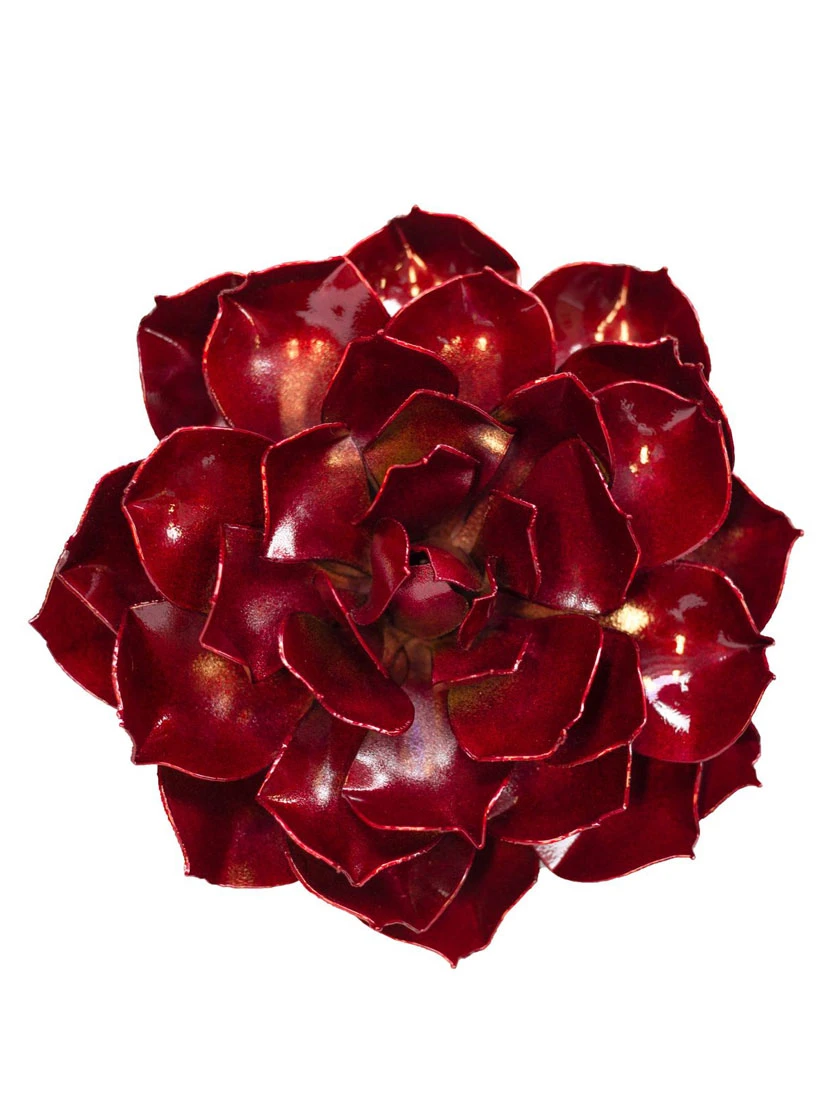 Desert Steel Ruby Rose Succulent Sculpture, Small 2 Desert Steel Ruby Rose Succulent Sculpture, Small - Image 2