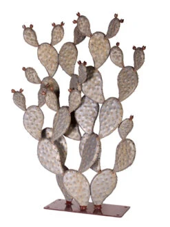 Desert Steel Prickly Pear Cactus Sculpture, Grande 5 Desert Steel Prickly Pear Cactus Sculpture, Grande -OW Garden Decor Shop 8610769 03v