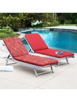 Outdoor Decor™ Chaise Lounge Cushions, 22" X 73" -OW Garden Decor Shop 8611127 102v fthr outdoor chaise lounge cushion 22x73 red feather
