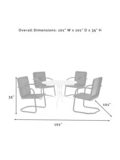Crosley Bates 5-piece Outdoor Dining Set -OW Garden Decor Shop 8611581 07v