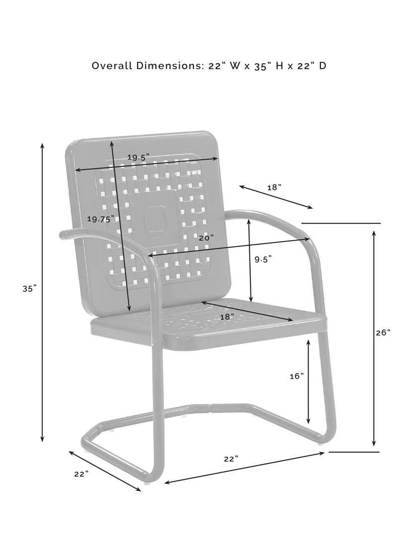 Crosley Bates 3-piece Outdoor Dining Chair Set 10 Crosley Bates 3-piece Outdoor Dining Chair Set - Image 10