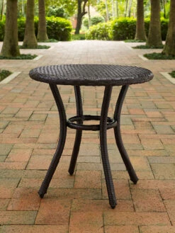 Crosley Palm Harbor Outdoor Wicker Round Side Table -OW Garden Decor Shop 8611949 01v palm harbor outdoor wicker round side table