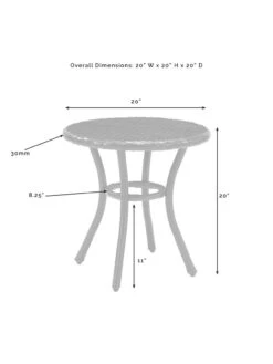 Crosley Palm Harbor Outdoor Wicker Round Side Table -OW Garden Decor Shop 8611949 05v