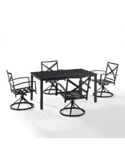 Crosley Kaplan 5Pc Outdoor Dining Set With Swivel Chairs -OW Garden Decor Shop 8611955 08v