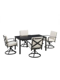 Crosley Kaplan 5Pc Outdoor Dining Set With Swivel Chairs -OW Garden Decor Shop 8611955 17v