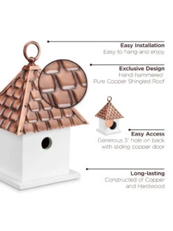 Bird House Bungalow With Copper Roof -OW Garden Decor Shop 8612197 04v