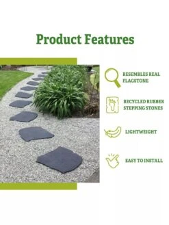 Recycled Rubber Flagstone Stepping Stone -OW Garden Decor Shop 8612235 5