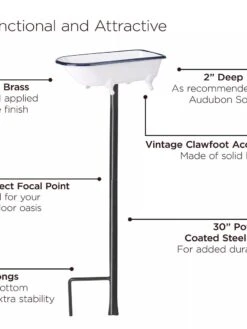 White Enamel Bathtub Birdbath 11 White Enamel Bathtub Birdbath -OW Garden Decor Shop 8612266 06V jpeg