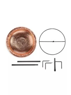 Copper Birdbath, 18" With Stake -OW Garden Decor Shop 8612271 03V