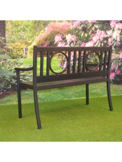 Gramercy Outdoor Metal Bench -OW Garden Decor Shop 8612281 01v