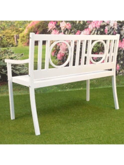Gramercy Outdoor Metal Bench -OW Garden Decor Shop 8612281 04v