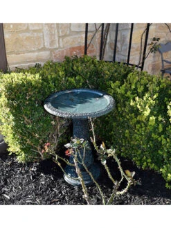 Exaco Enduro Clay Birdbath -OW Garden Decor Shop 8612394gy 02v