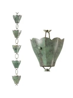 Tulip Pure Copper Rain Chain, 8.5' -OW Garden Decor Shop 8612740 06v