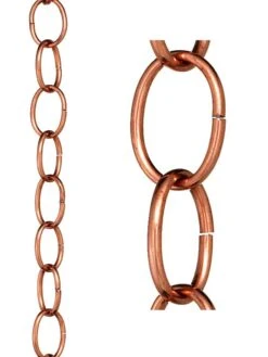 Single Link Pure Copper Rain Chain, 8.5' -OW Garden Decor Shop 8612745 03v