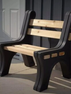 Custom Length Lightweight Indoor Or Outdoor Bench Ends -OW Garden Decor Shop 8612857BK 09V tif