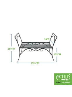 Achla Designs Wrought Iron Arbor Bench -OW Garden Decor Shop 8612912 03v