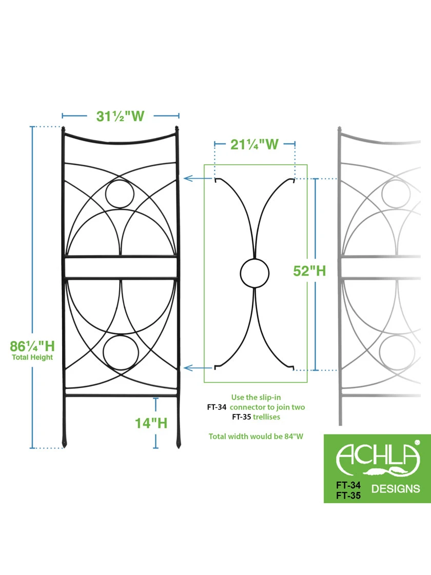 Achla Aurora Trellis Center Link 5 Achla Aurora Trellis Center Link - Image 5