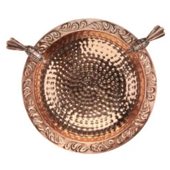 Pure Copper Bird Bath With Two Copper Birds And Tree Multipronged Garden Pole -OW Garden Decor Shop 8613379 06v