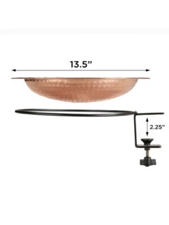Pure Copper Bird Bath Deck Mount -OW Garden Decor Shop 8613381 04v