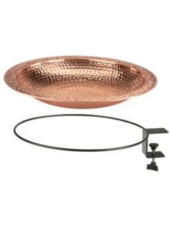 Pure Copper Bird Bath Deck Mount -OW Garden Decor Shop 8613382 03v