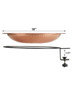 Pure Copper Bird Bath Deck Mount -OW Garden Decor Shop 8613382 05v